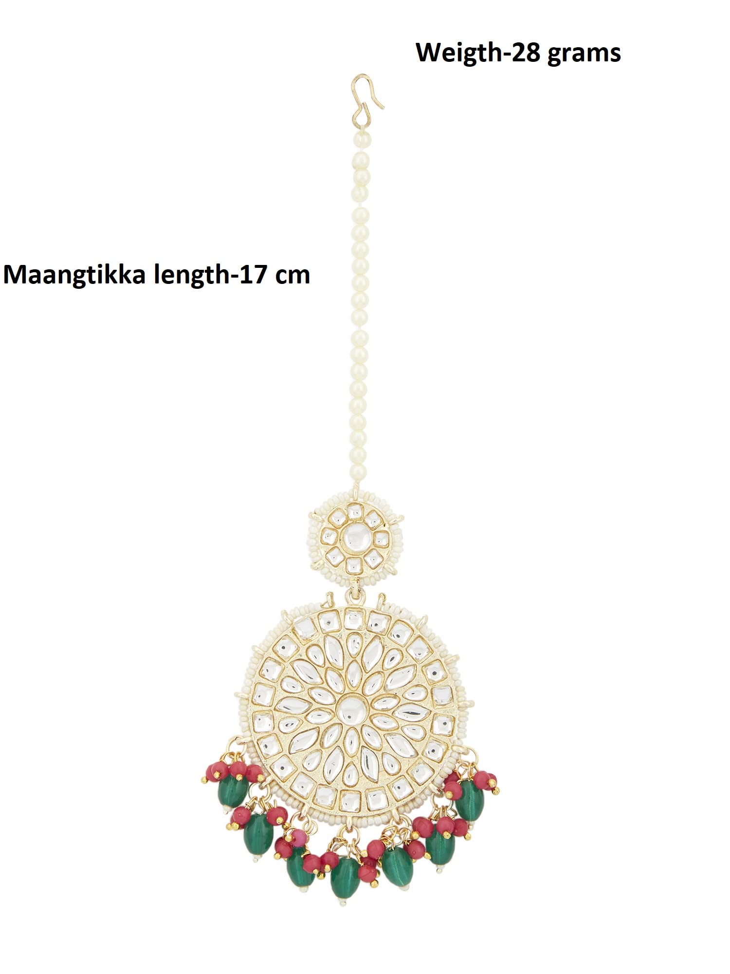 Cluster Beads Drop Bridal Maangtikka for Women